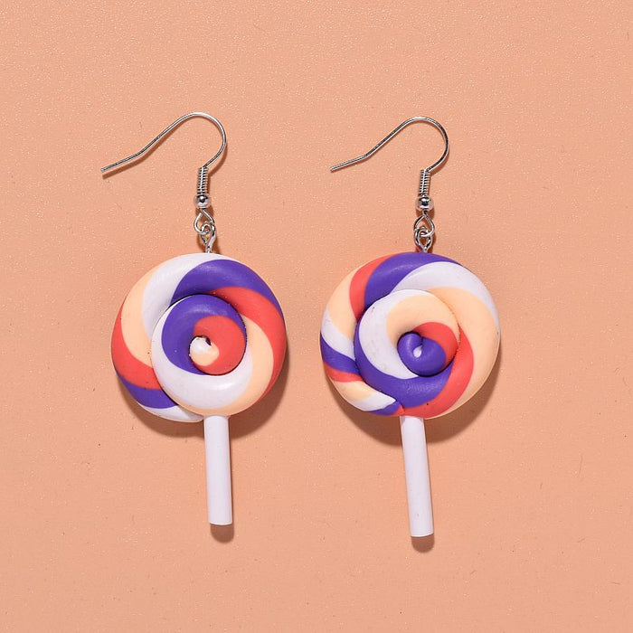 Wholesale Girly Colorful Lollipop Soft Clay Earrings JDC-ES-Xunt006