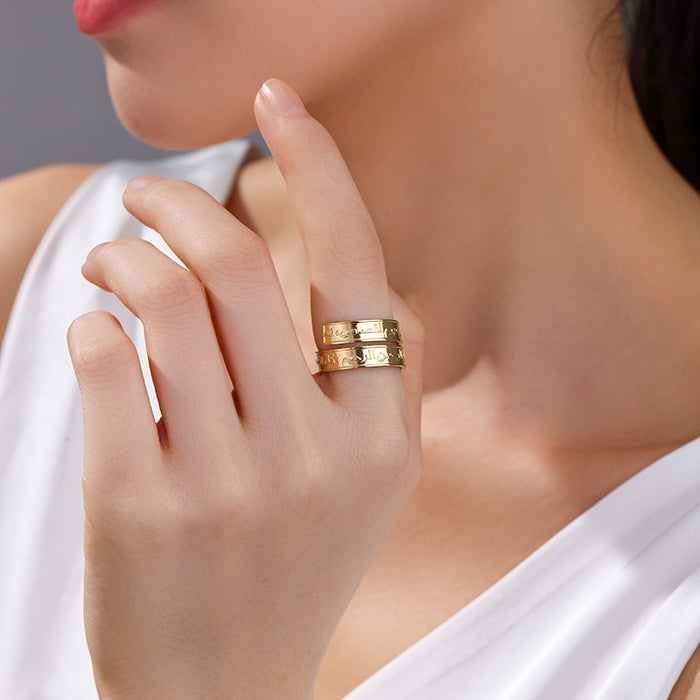 Wholesale Fashion niche design, personalized adjustable ring