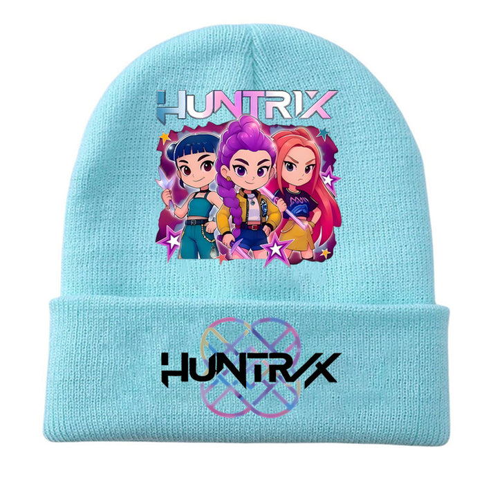 Wholesale Stylish knitted hat rolled brim and printed knit