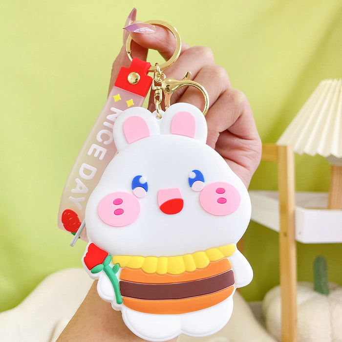 Wholesale Cute flower rabbit wallet keychain car key chain bag small pendant exquisite couple small gift