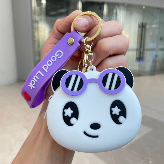 Wholesale Keychain pendant, cartoon silicone coin purse, cute little wallet