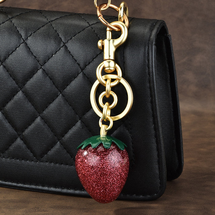 Wholesale Strawberry Bag Pendant Car Keychain Cherry Keychain Bag Decorative Buckle