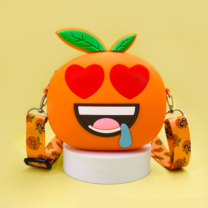 Wholesale Christmas  Orange Expression Bag Children's Silicone Bag  Coin Purse