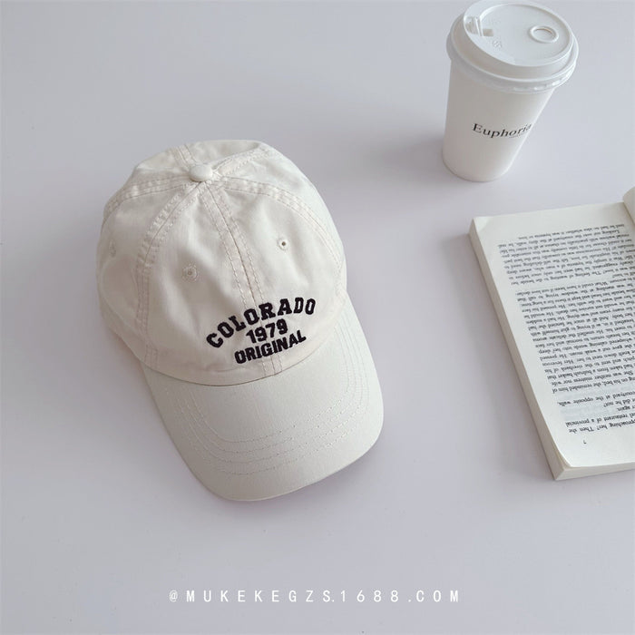 Wholesale Small niche vintage children's baseball cap, versatile and washed denim hat, sun shading duckbill cap