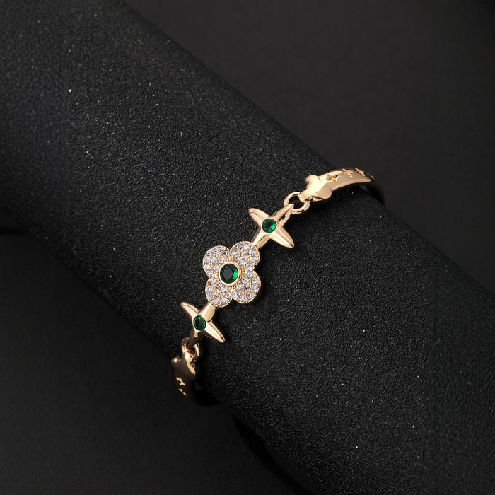 Wholesale High end, super sparkling, diamond studded vintage bracelet with fashionable personality, exquisite commuting, versatile and adjustable opening