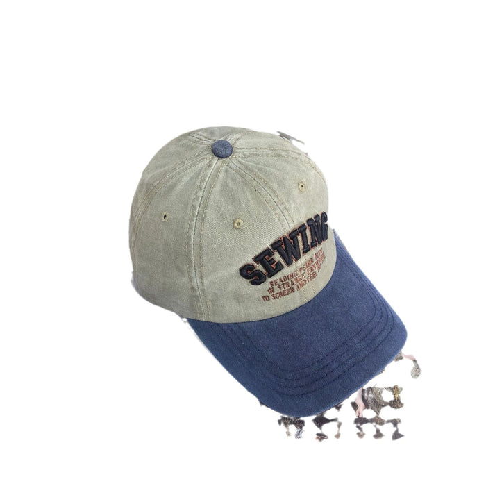 Wholesale Versatile duckbill hat washed with retro embroidery, used sun hat, casual sun protection baseball hat