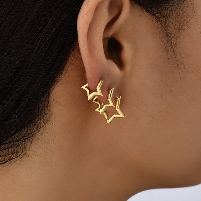 Wholesale Geometric square copper ear clip set