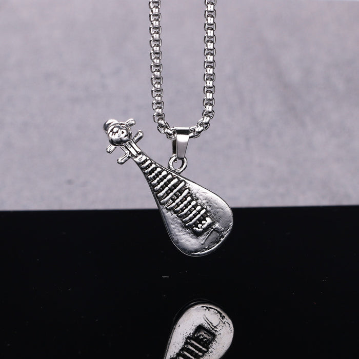 Wholesale Stainless Steel Guitar Pendant Necklace JDC-NE-Zheq003