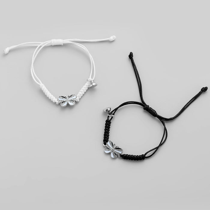 Wholesale Fashionable, versatile, personalized, trendy, high-end, heart key, stone suction couple bracelet set