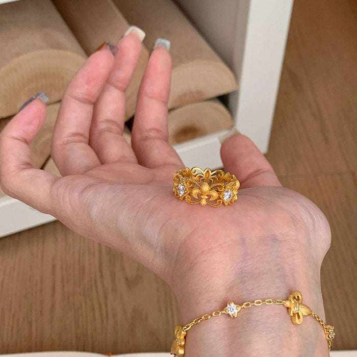 Wholesale Hollow ring fashion, light luxury, niche design, personality, temperament, versatile accessories