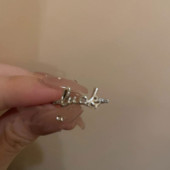 Wholesale Letter zircon star ring with simple and niche design, fashionable and personalized index finger ring