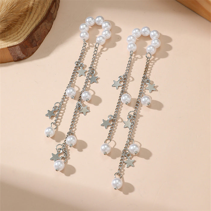 Wholesale French Minimalist Silver Tone Tassel Ear Cuff Jewelry Accessory MOQ≥2