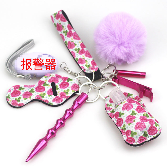 Wholesale PU Leather Case Empty Bottle Multifunctional Keychain 9-piece Set JDC-KC-TouMS009