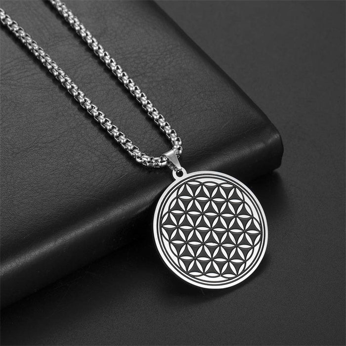Wholesale Simple circular circular stainless steel geometric collarbone chain pendant necklace