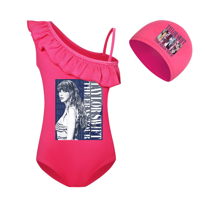 Wholesale Polyester Girls One-piece Swimsuit and Cap Set JDC-BC-GDXZ001