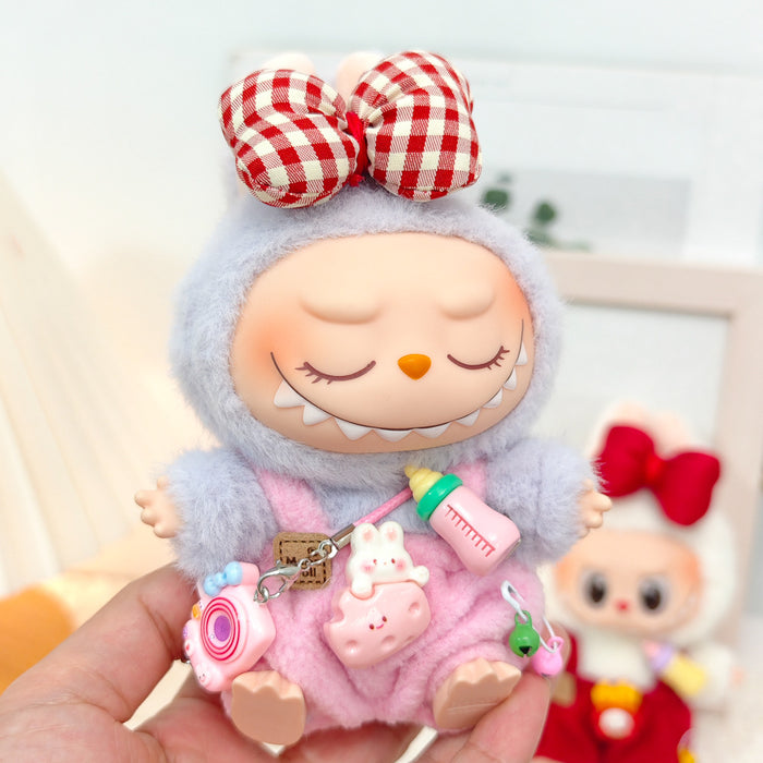 Wholesale Sitting 15cm Party Clothes Mini Doll Clothes Sweet Pink Strap Pants