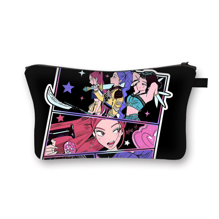 Wholesale Kpop Girls'  large capacity desktop storage cosmetic bag