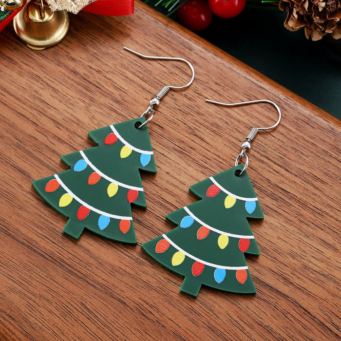 Wholesale Christmas Lights Christmas Tree Pendant Earrings