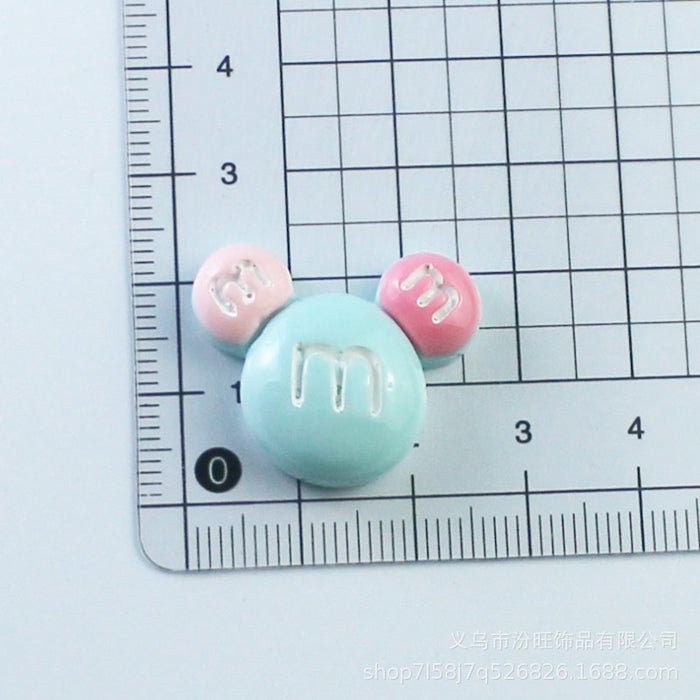 Wholesale Cartoon Colorful Cute Bean Cream Glue mobile Phone material Handmade Hair Accessories Resin Accessories