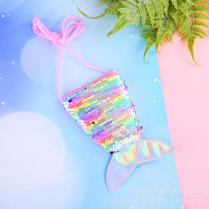 Wholesale Personalized Children's Crossbody Bag Mermaid Tail Colorful JDC-SD-SM006