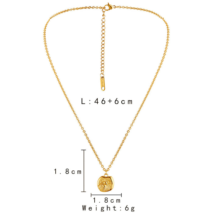 Wholesale Fashionable, personalized, versatile, simple, stainless steel retro coin short necklace, collarbone chain, neck chain