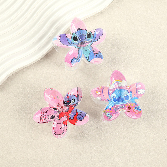 Wholesale Frangipani Printed Plastic Hair Clips
