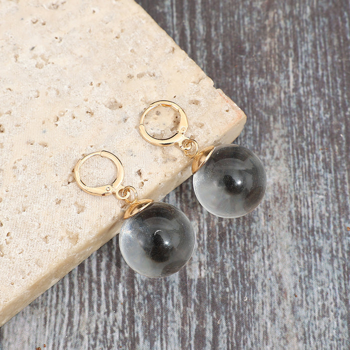 Wholesale Transparent Simple Style Spherical Glass Earrings