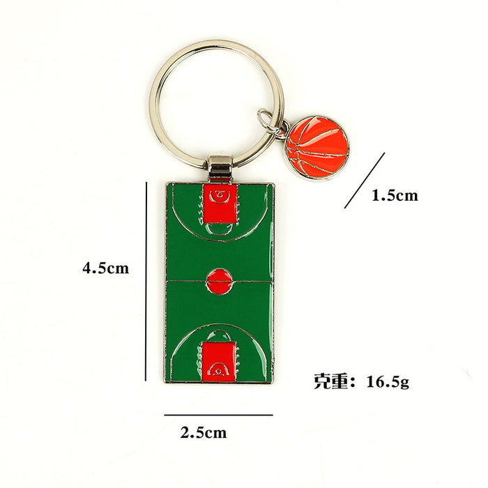 Wholesale Table tennis racket keychain, badminton tennis keychain, metal baked paint pendant, gift