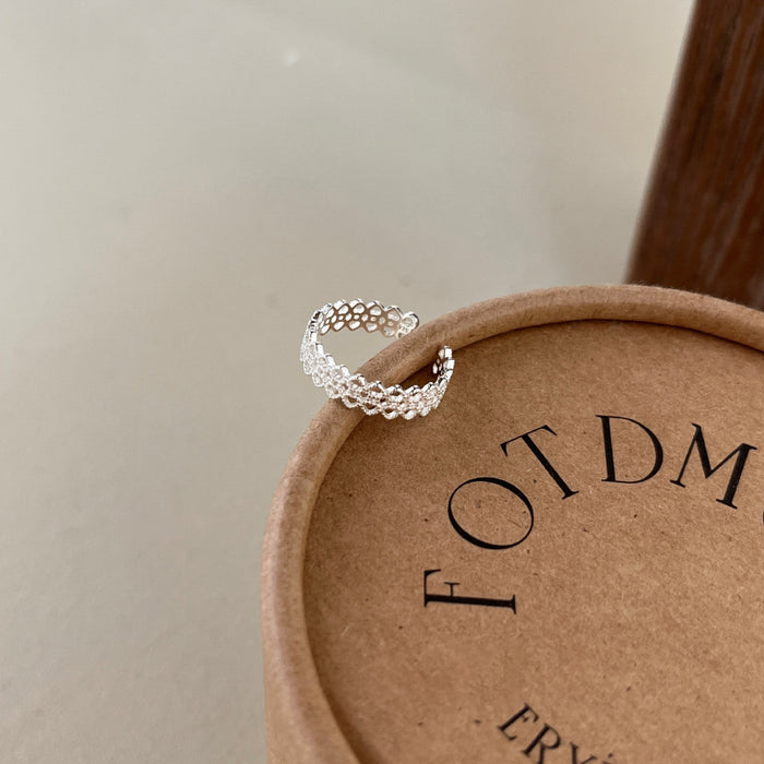 Wholesale Butterfly pearl ring, pure silver, niche, light luxury, high-end, versatile ring, open index finger ring