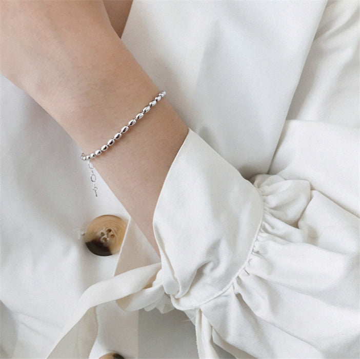 Wholesale Pure silver bracelet, bead, niche temperament, versatile accessory