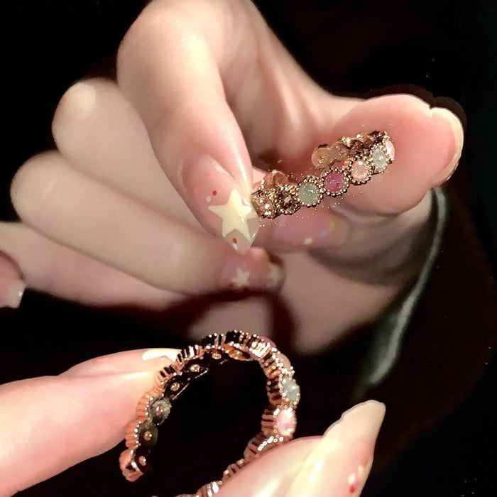 Wholesale  rainbow ring open adjustable ring  girl  jewelry  ring