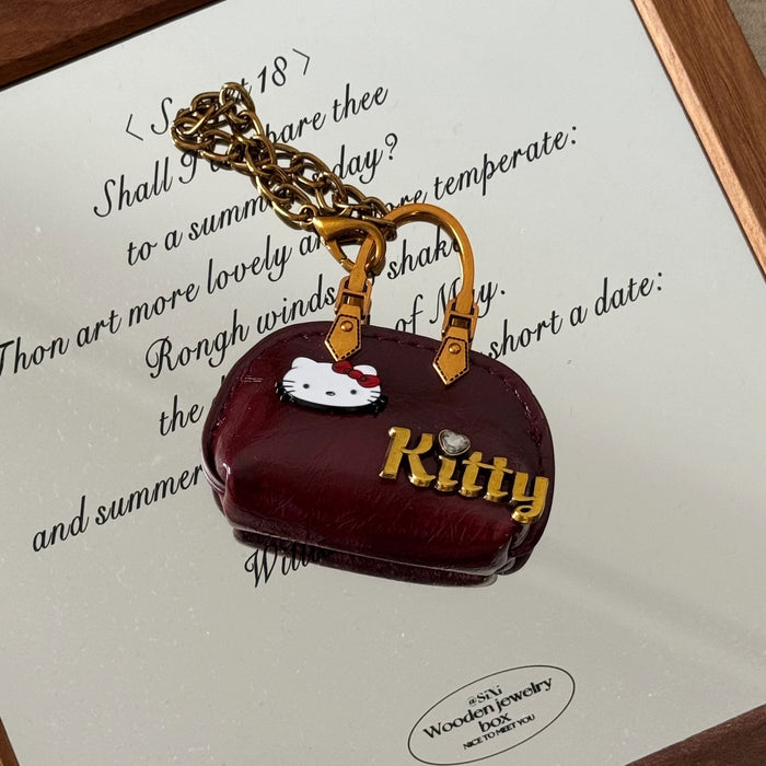 Wholesale Handmade leather small bag keychain