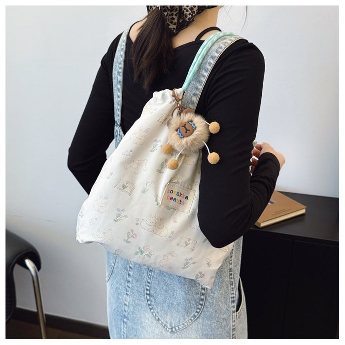 Wholesale New Cute Single Shoulder Canvas Bag Single Shoulder Bag Large Capacity Handbag Tote Bag Commuter Bag