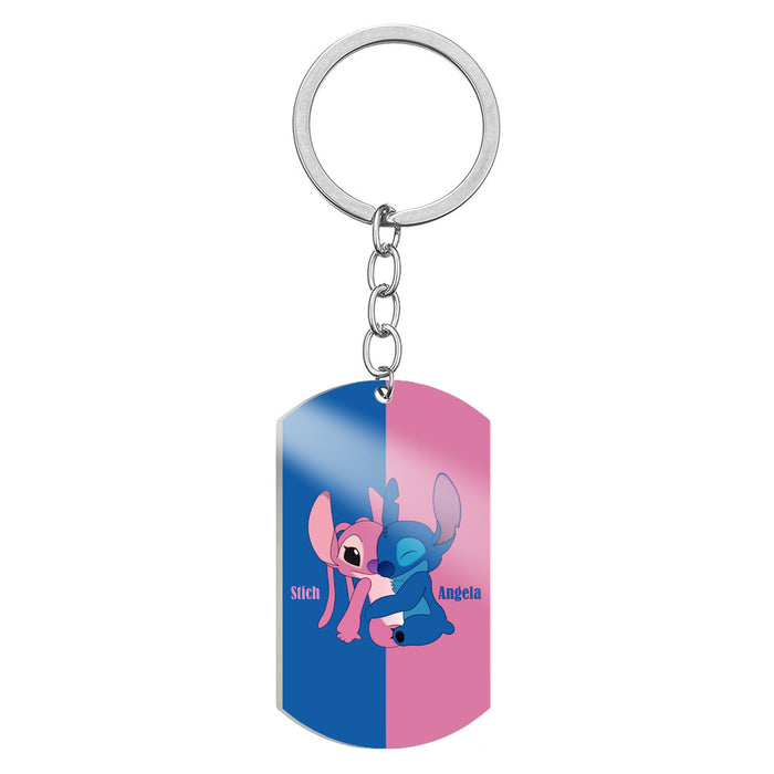 Wholesale Cartoon Color Printing Stainless Steel Keychain JDC-KC-HuanYu028