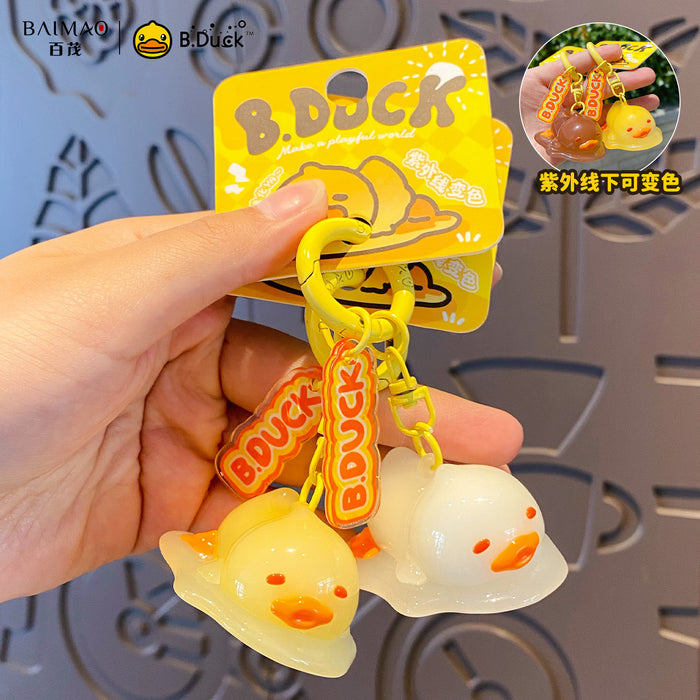Wholesale Chic B Duck Light Changing Keychain Pendant Cute PVC Bag Charm Car Key Accessory