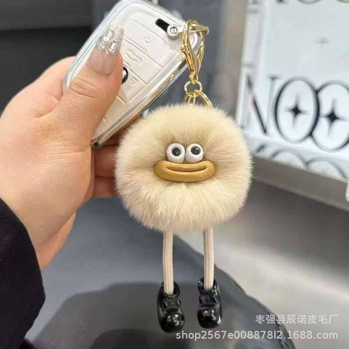 Wholesale Cute car keychain pendant plush ball bag ornament