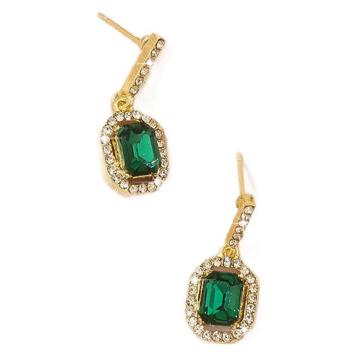 Wholesale Emerald Earrings Women's Internet Celebrity Elegant Earrings