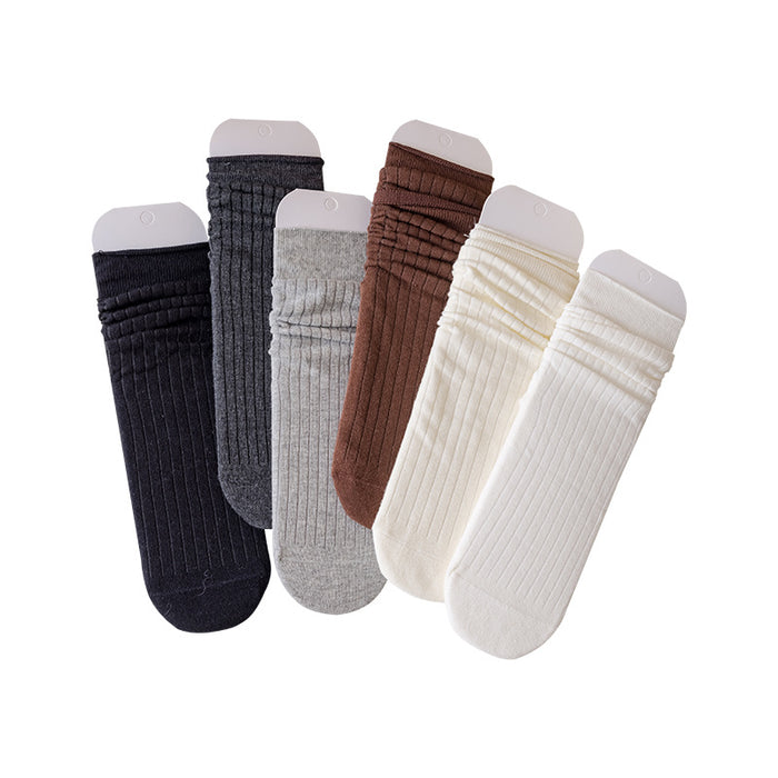 Wholesale Mid length socks with drawstring ballet style, solid color boneless cotton socks