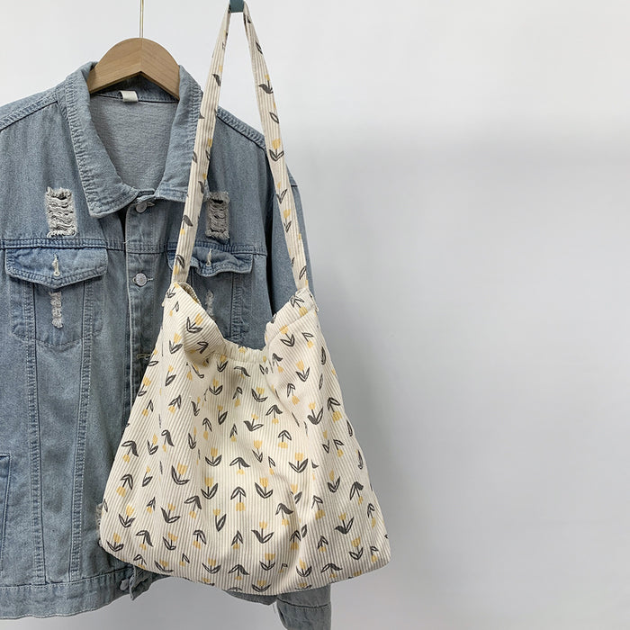 Wholesale Diagonal cross bag, large capacity single shoulder shopping bag, fashionable canvas bag