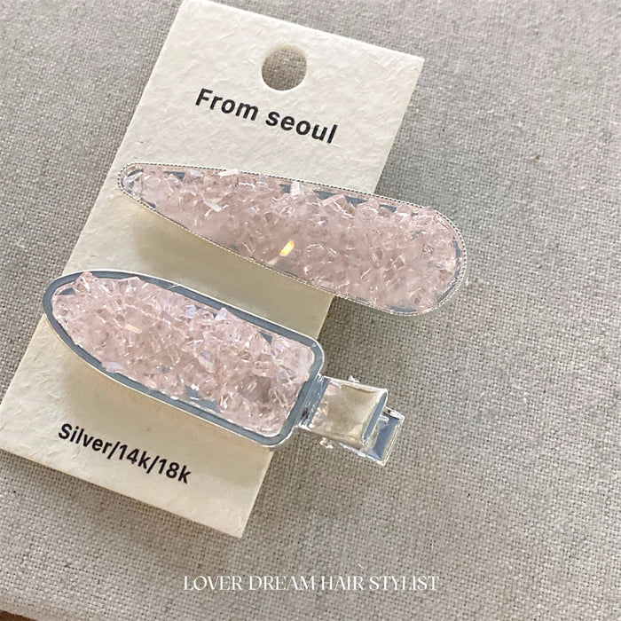 Wholesale  color solid color broken diamond hair clip sweet fashion seamless clip bangs hair accessories