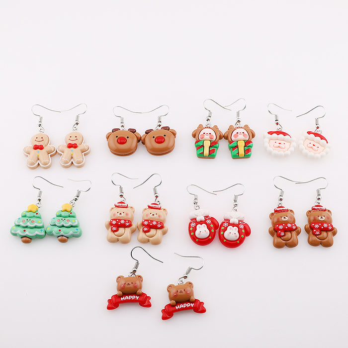 Wholesale Cute Cartoon Christmas Resin Earrings JDC-ES-Dagou001