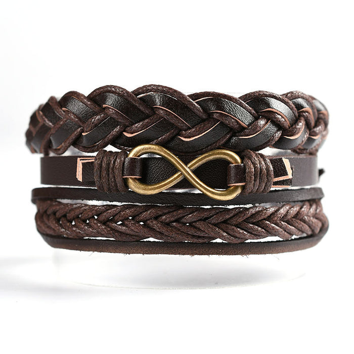 Wholesale 4pieces/pack Personalized Popular Men's Eight-character Infinity Symbol Bracelet JDC-BT-XH023