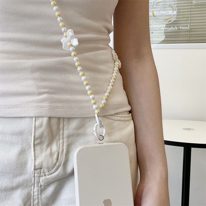 Wholesale Jewelry phone case bracelet long hanging chain high-end bow DIY handmade jewelry pearl women's chain accessories wholesale