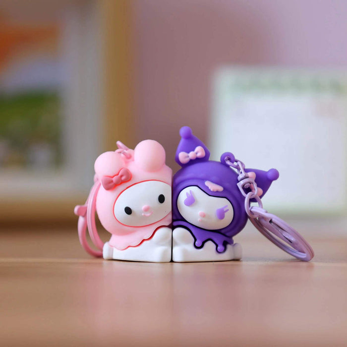 Wholesale   Cartoon Keychain  Schoolbag Hanging Puppy Couple Keychain