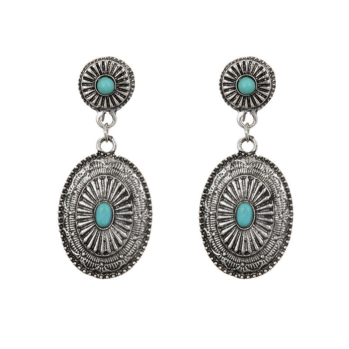 Wholesale Retro tassel teardrop-shaped long chain earrings for women