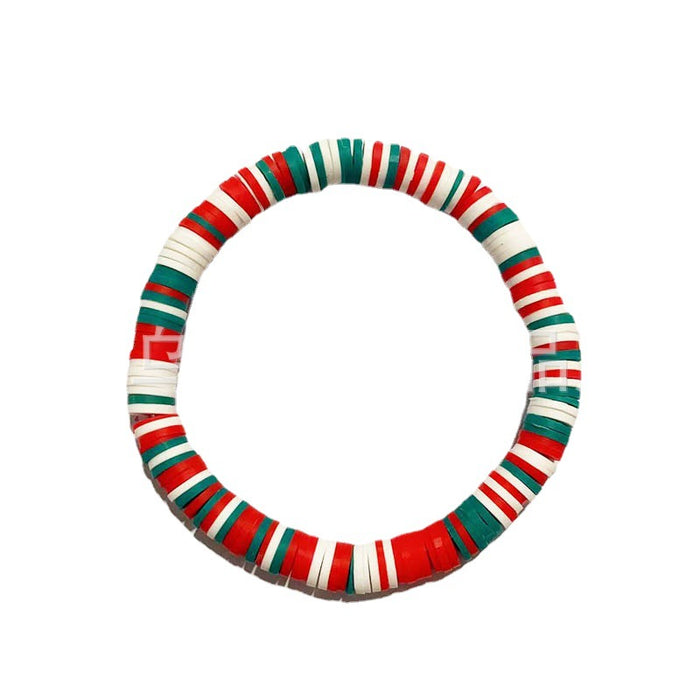 Wholesale Soft Clay Beaded Bracelet Christmas Tree Pearl Cartoon Sweet Versatile Bracelet Best Friend