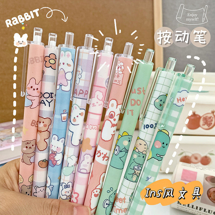 Wholesale Student cartoon press gel pen  cute wind 0. 5 press black sign pen student