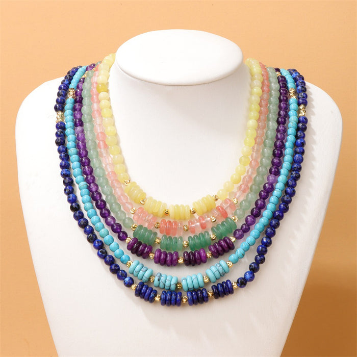 Wholesale 4mm stone bead necklace adjustable  collarbone necklace
