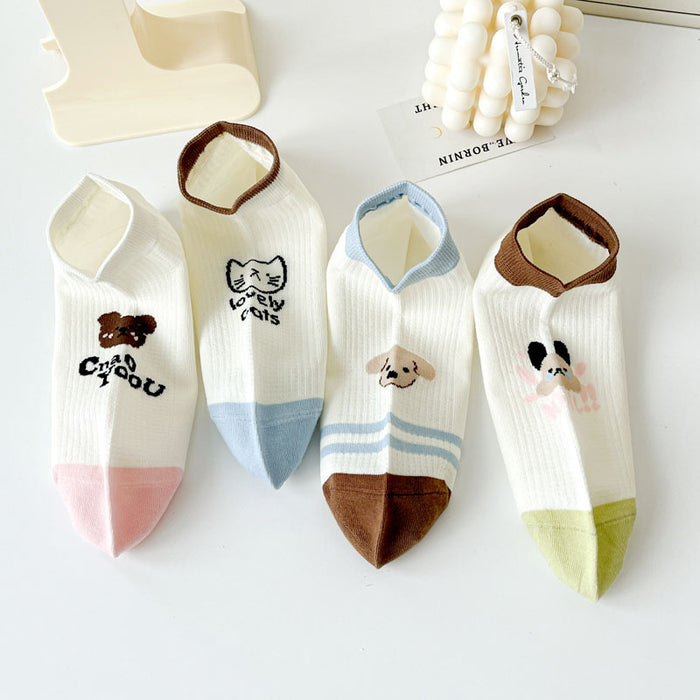 Wholesale Socks Thin Ship Socks Mesh Breathable Boneless Cute Cartoon Invisible Socks