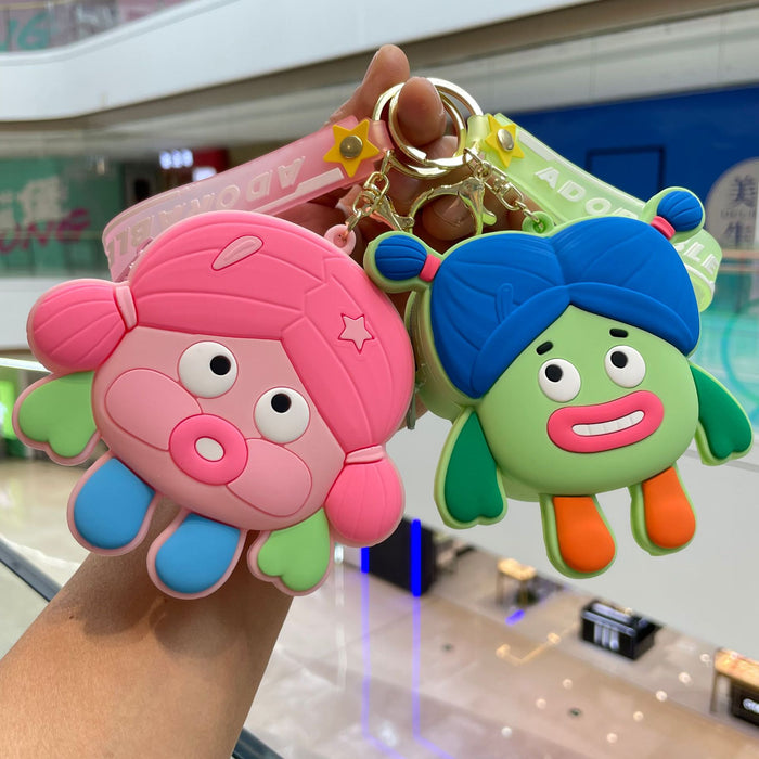 Wholesale Silicone coin purse, cute keychain, children's mini wallet, backpack pendant